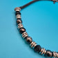 Elegante Vintage TOSH Statement-Kette mit schwarzen facettierten Perlen