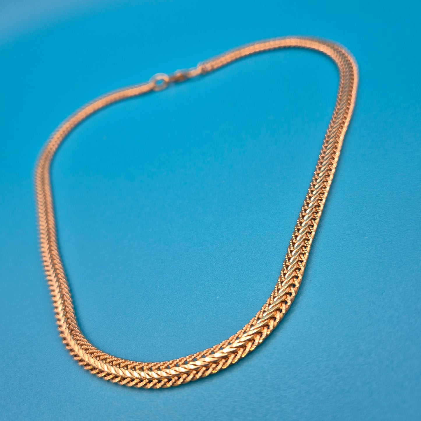 Klassische Vintage Fischgräten-Kette in Goldoptik