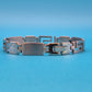 Vintage Edelstahl Armband im griechischen Mäander-Design