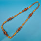 Boho-Statement Kette mit Holzperlen und bernsteinfarbenen Akzenten