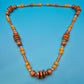 Boho-Statement Kette mit Holzperlen und bernsteinfarbenen Akzenten