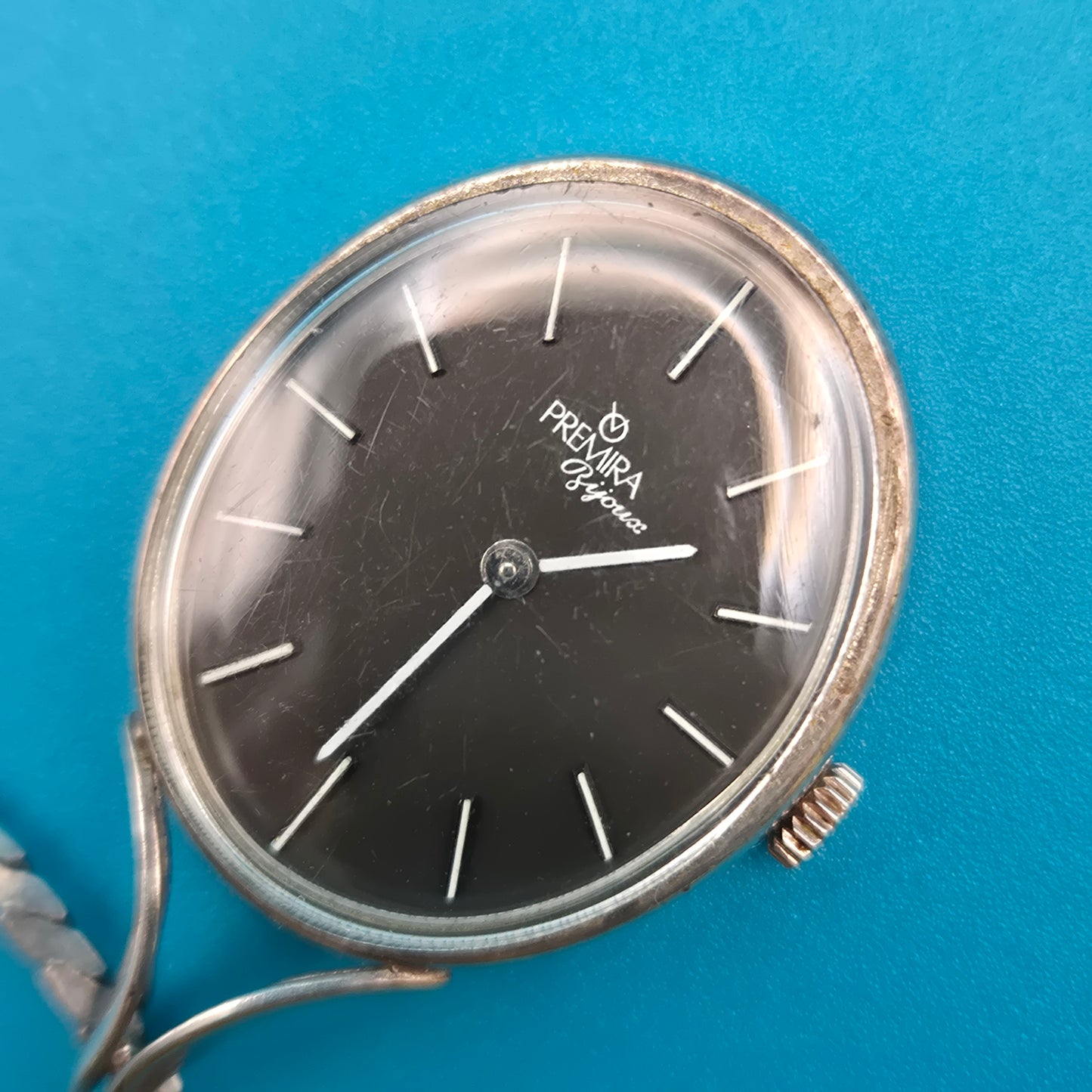 Elegante Vintage Premira Bijou Uhren-Halskette im ovalen Design