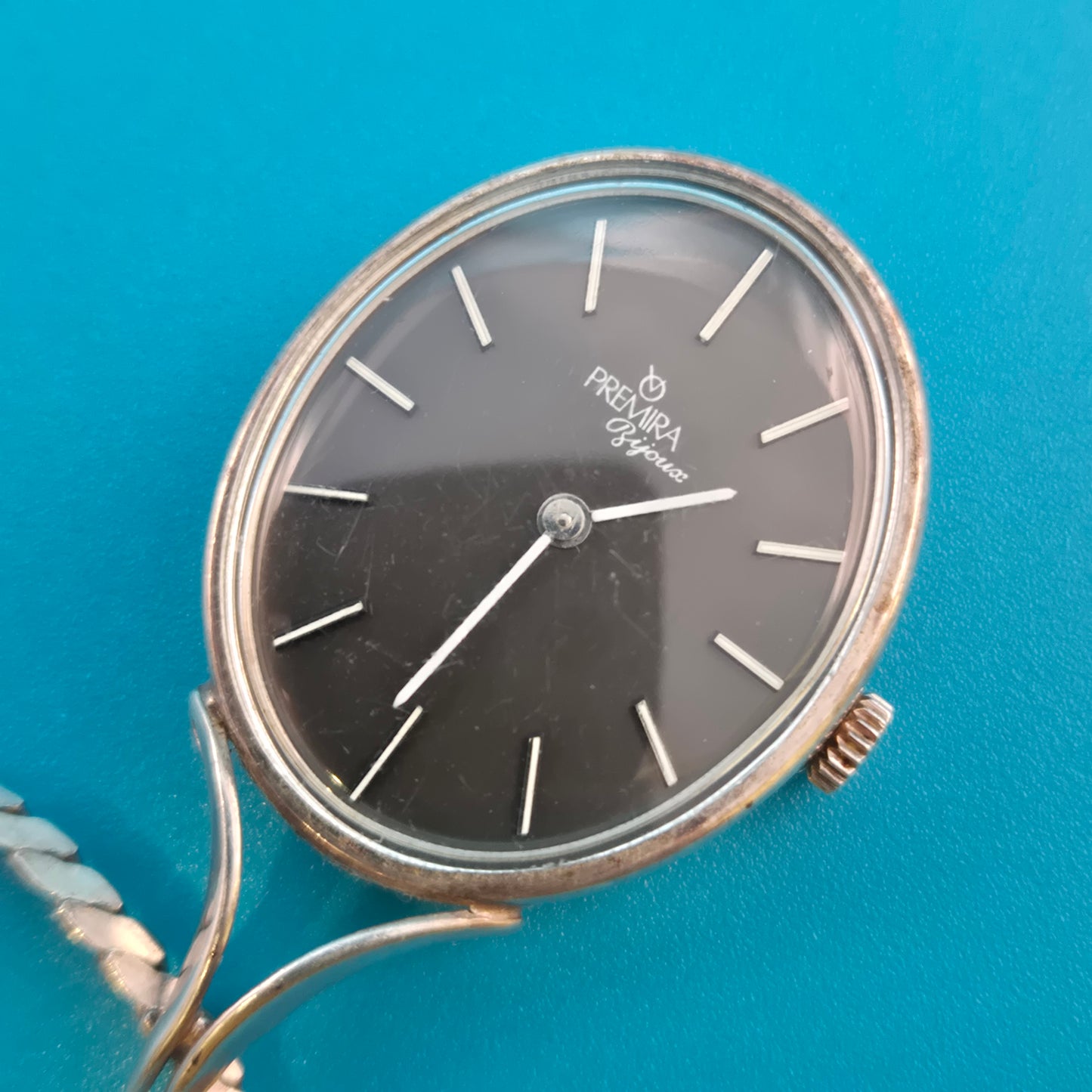 Elegante Vintage Premira Bijou Uhren-Halskette im ovalen Design