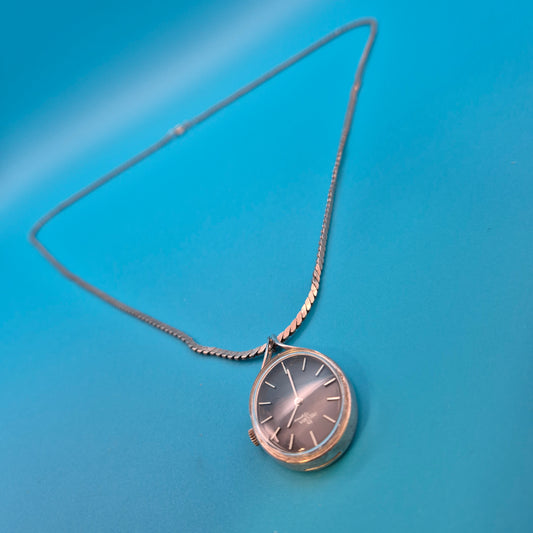 Elegante Vintage Premira Bijou Uhren-Halskette im ovalen Design