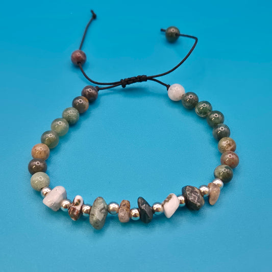 Naturstein-Armband aus Halbedelsteinen mit variabler Zugschließe