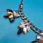 Vintage Statement-Kette mit geschliffenen Schmucksteinen in Anthrazit-Optik