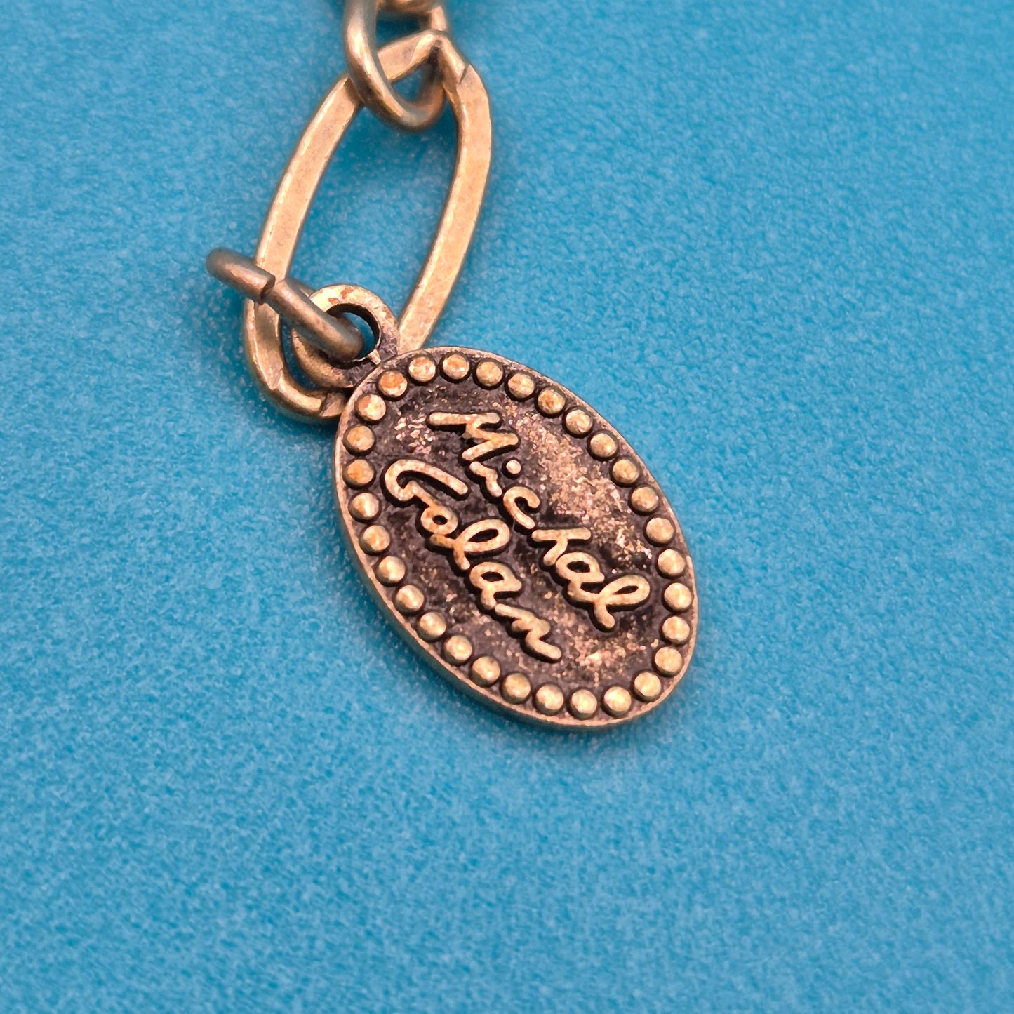 Bunte Vintage Perlenkette mit geschliffenen Kristallen und Gold-Finish