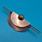 Vintage Mid-Century Brosche Art Deco Stil Messing Kupfer geometrisch
