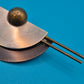 Vintage Mid-Century Brosche Art Deco Stil Messing Kupfer geometrisch