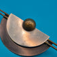 Vintage Mid-Century Brosche Art Deco Stil Messing Kupfer geometrisch
