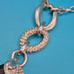 Vintage Kette mit anthrazitfarbenem Kristall-Anhänger in Silber-Optik