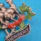 Vintage Emaille-Brosche "Schönberg" mit Bergziegen-Motiv