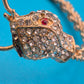 Vintage Doppel-Schlangenkopf Armreif mit Strassbesatz Goldfarben