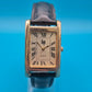 Vintage Lip Damenuhr Goldfarben Quartz mit Lederarmband
