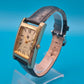Vintage Lip Damenuhr Goldfarben Quartz mit Lederarmband
