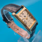 Vintage Lip Damenuhr Goldfarben Quartz mit Lederarmband