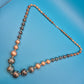 Vintage Statement-Kette mit marmorierten Kugeln in Bronze und Türkis