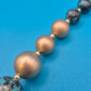 Vintage Statement-Kette mit marmorierten Kugeln in Bronze und Türkis