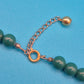 Vintage Statement Kette mit grünen Perlen und silberfarbenen Akzenten