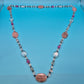 Vintage Statement-Kette mit rosafarbenen und klaren Kristallperlen
