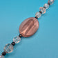 Vintage Statement-Kette mit rosafarbenen und klaren Kristallperlen