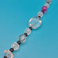 Vintage Statement-Kette mit rosafarbenen und klaren Kristallperlen