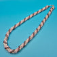 Vintage Glasperlenkette Spiral-Design Zartrosa & Violett
