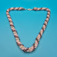 Vintage Glasperlenkette Spiral-Design Zartrosa & Violett
