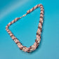 Vintage Glasperlenkette Spiral-Design Zartrosa & Violett