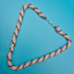 Vintage Glasperlenkette Spiral-Design Zartrosa & Violett
