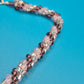 Vintage Glasperlenkette Spiral-Design Zartrosa & Violett