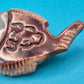 Handgefertigte Keramik Brosche Fisch in Braun-Grün Vintage Design