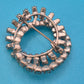 Vintage Kristall Brosche Rundes Design mit Baguette & Rundsteinen Silberfarben