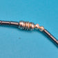 Vintage Magnet-Kette mit Hämatit-Zylindern und silberfarbenen Akzenten