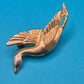 Elegante Vintage Brosche goldfarben Schwan im Flug Design