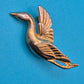 Elegante Vintage Brosche goldfarben Schwan im Flug Design