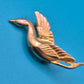 Elegante Vintage Brosche goldfarben Schwan im Flug Design