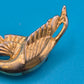 Elegante Vintage Brosche goldfarben Schwan im Flug Design