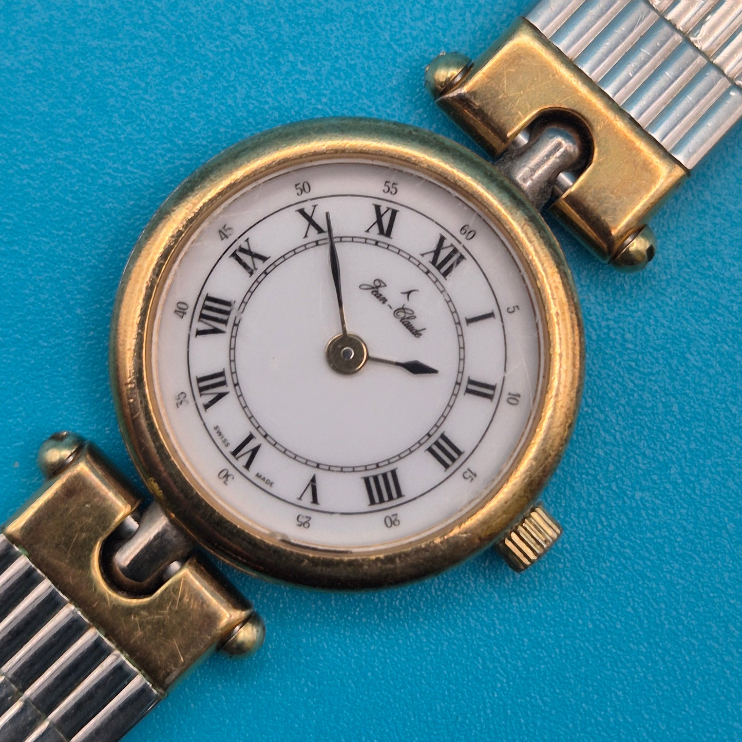 Jean-Claude Vintage Damenarmbanduhr Zweifarbiges Design Swiss Made
