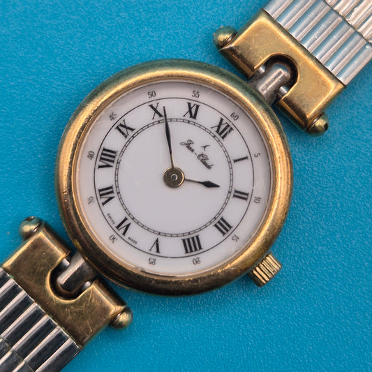Jean-Claude Vintage Damenarmbanduhr Zweifarbiges Design Swiss Made