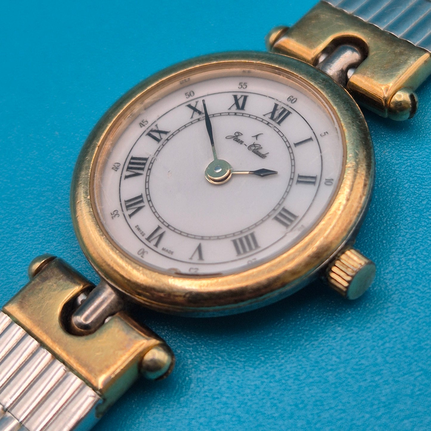 Jean-Claude Vintage Damenarmbanduhr Zweifarbiges Design Swiss Made