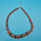 Vintage Statement Kette mit braunen Perlen und eleganten Metall-Akzenten