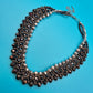 Vintage Statement Collier mit facettierten Glasperlen in Grau & Anthrazit