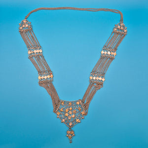 Vintage Silbernes Brust- oder Hüft-Kettencollier mit Sternenornamenten