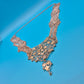 Vintage Silbernes Brust- oder Hüft-Kettencollier mit Sternenornamenten