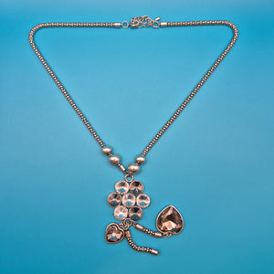 Elegante Vintage Kette mit Blumen- & Herzanhängern in Silberoptik