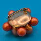 Vintage Cluster-Brosche in leuchtendem Orange - Modeschmuck