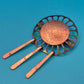 Brutalist Vintage Brosche mit Hammerschlag-Optik aus Kupfer
