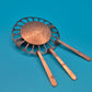 Brutalist Vintage Brosche mit Hammerschlag-Optik aus Kupfer