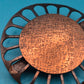 Brutalist Vintage Brosche mit Hammerschlag-Optik aus Kupfer